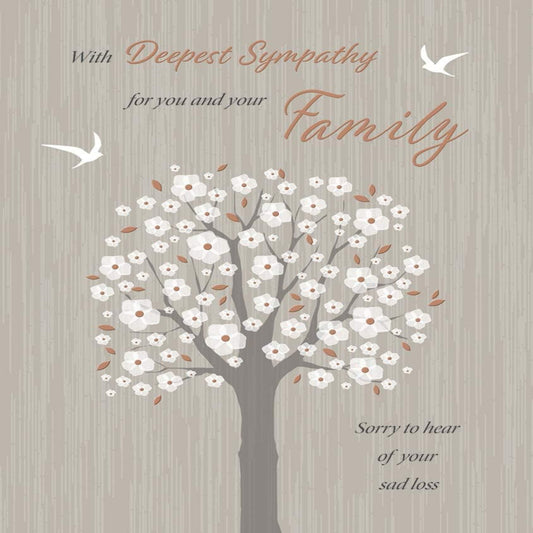 Regal Publishing Deepest Sympathy Card for You and Your Family  -  8 x 6 inches