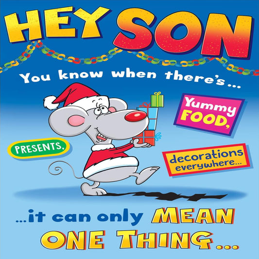 Regal Publishing Funny Son Christmas Card  –  Humorous Festive Greeting Card  -  9 x 6 inches