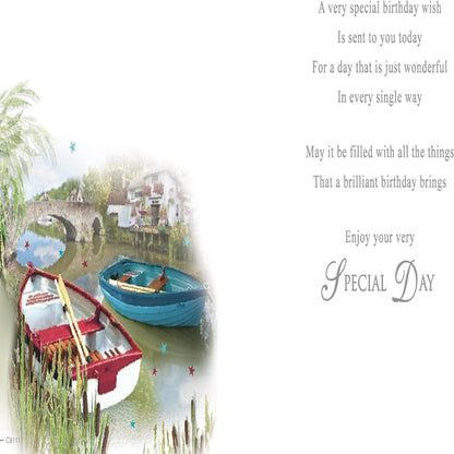 Regal Publishing Grandad Birthday Card | Traditional Boats Design   -    8 x 6 inches