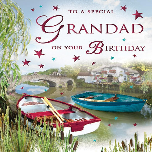 Regal Publishing Grandad Birthday Card | Traditional Boats Design   -    8 x 6 inches