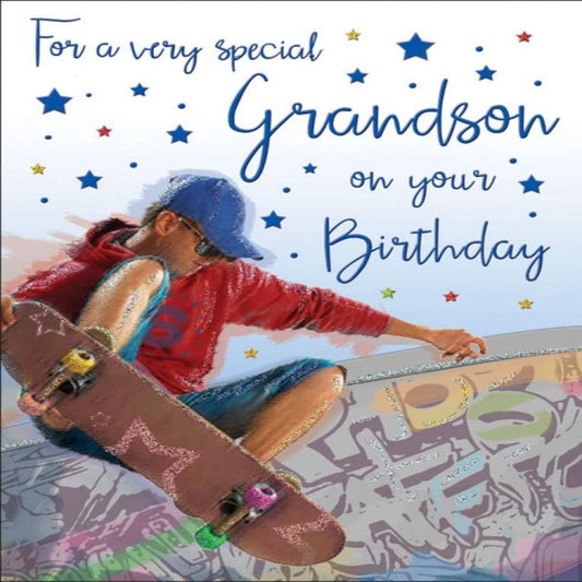 Regal Publishing Grandson Birthday Card   –   Happy Birthday Greeting Card   -    8  x  6 inches