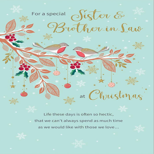 Regal Publishing Green Sister & Brother-in-Law Christmas Card -  9 x 6 inches