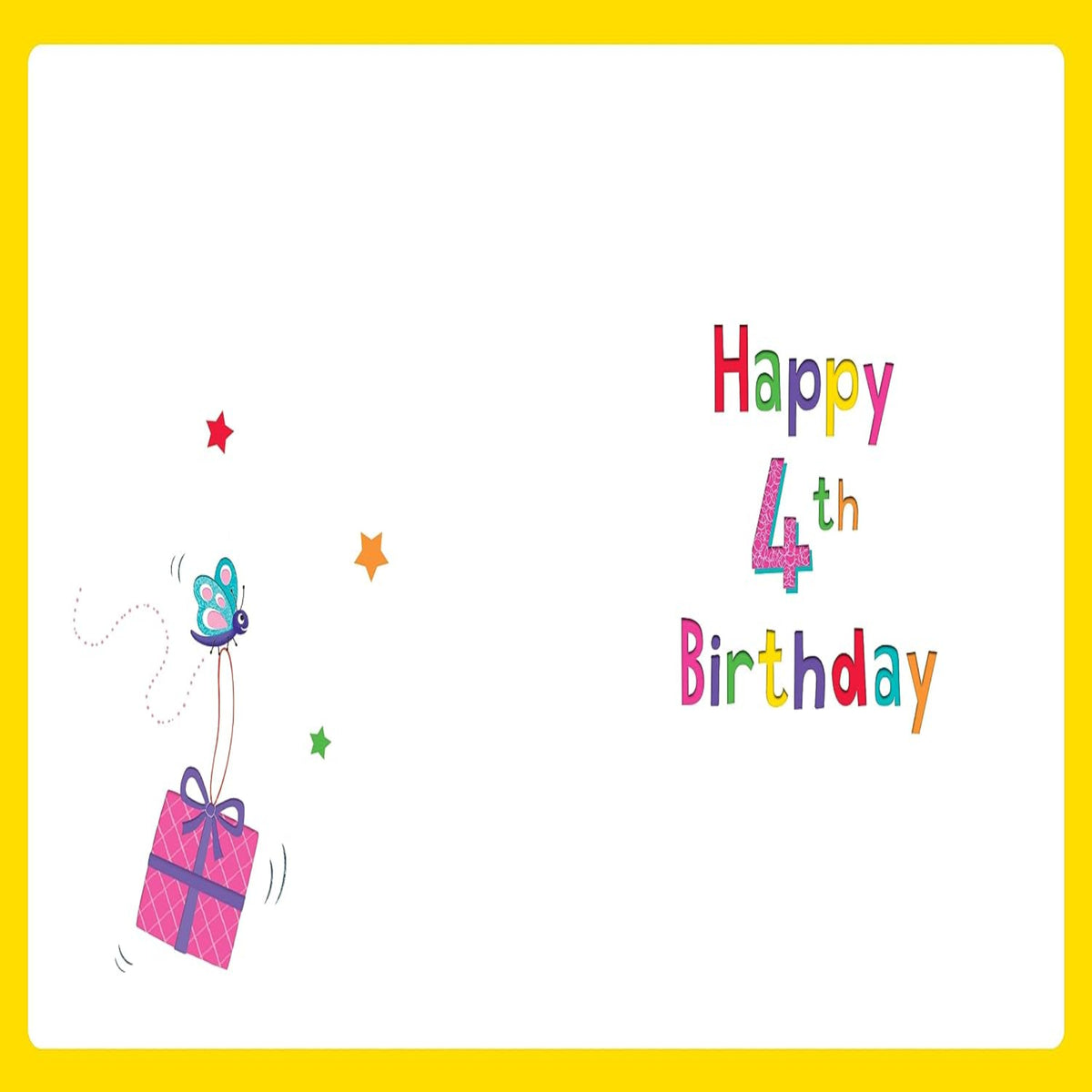 Regal Publishing Juvenile 4th Birthday Card for Girl   -   8   x   6 inches