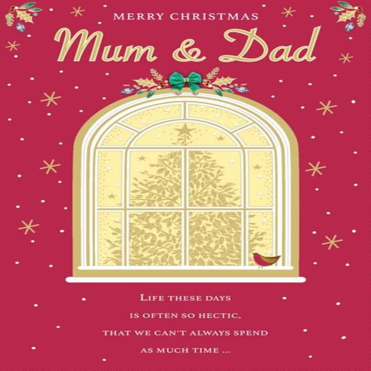 Regal Publishing Merry Christmas Mum & Dad Card   –  Christmas Card for Parents  -   9   x  6 inches
