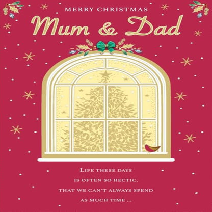 Regal Publishing Merry Christmas Mum & Dad Card   –  Christmas Card for Parents  -   9   x  6 inches