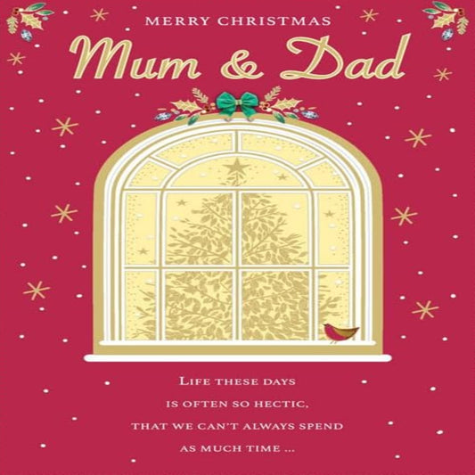 Regal Publishing Merry Christmas Mum & Dad Card   –  Christmas Card for Parents  -   9   x  6 inches