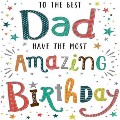 Regal Publishing Modern Birthday Card for Dad   -   white|black|red|grey|green   -  8 x 6 inches