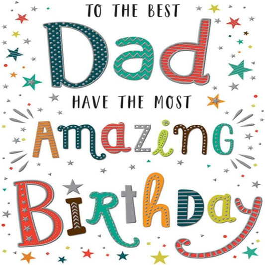 Regal Publishing Modern Birthday Card for Dad   -   white|black|red|grey|green   -  8 x 6 inches