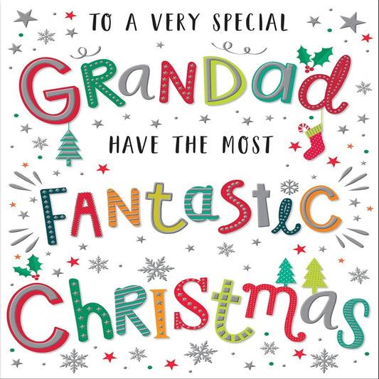 Regal Publishing Modern Christmas Card for Grandad   -    8  x  6  inches