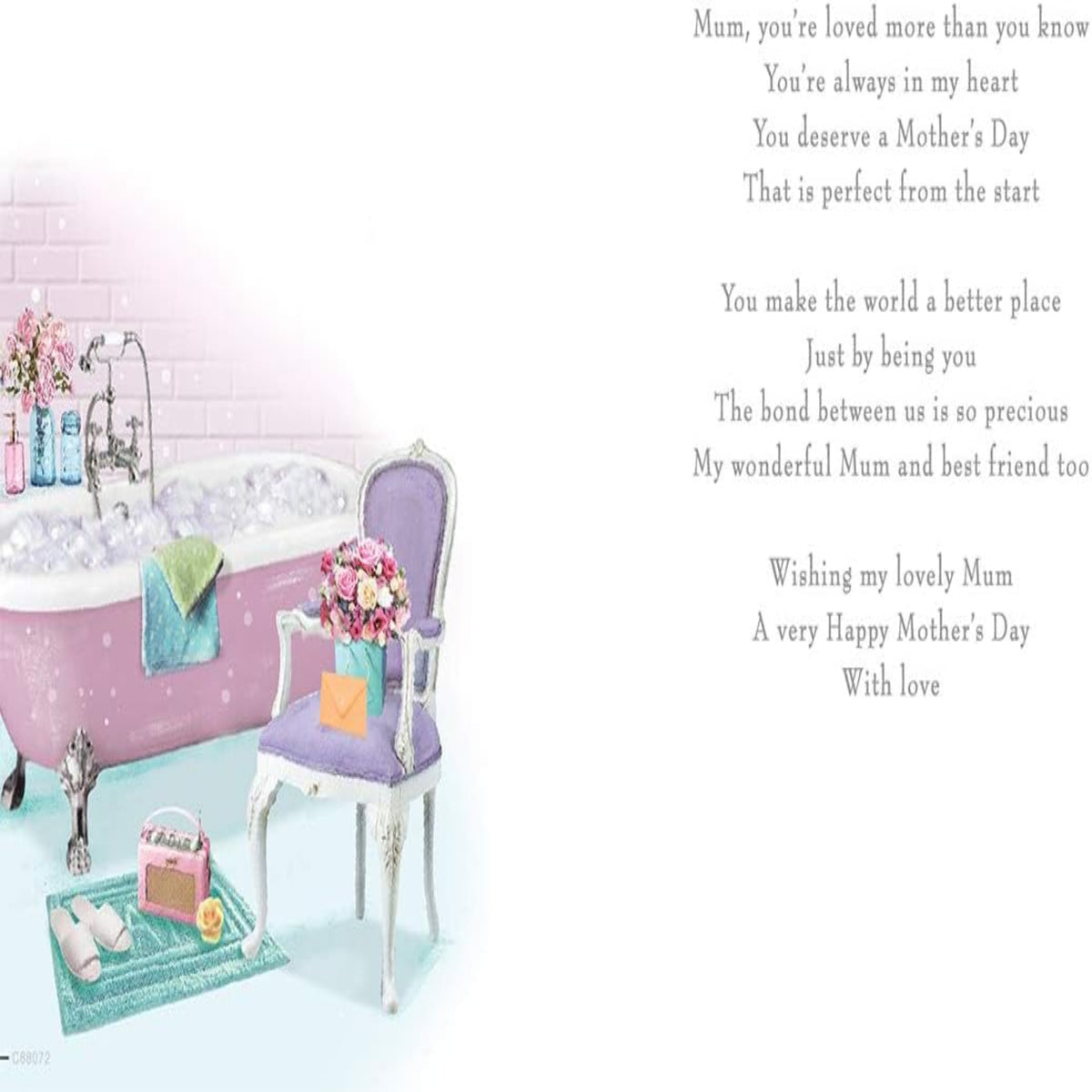 Regal Publishing Mother’s Day Card for Mum from Daughter  -  9 x 6 inches