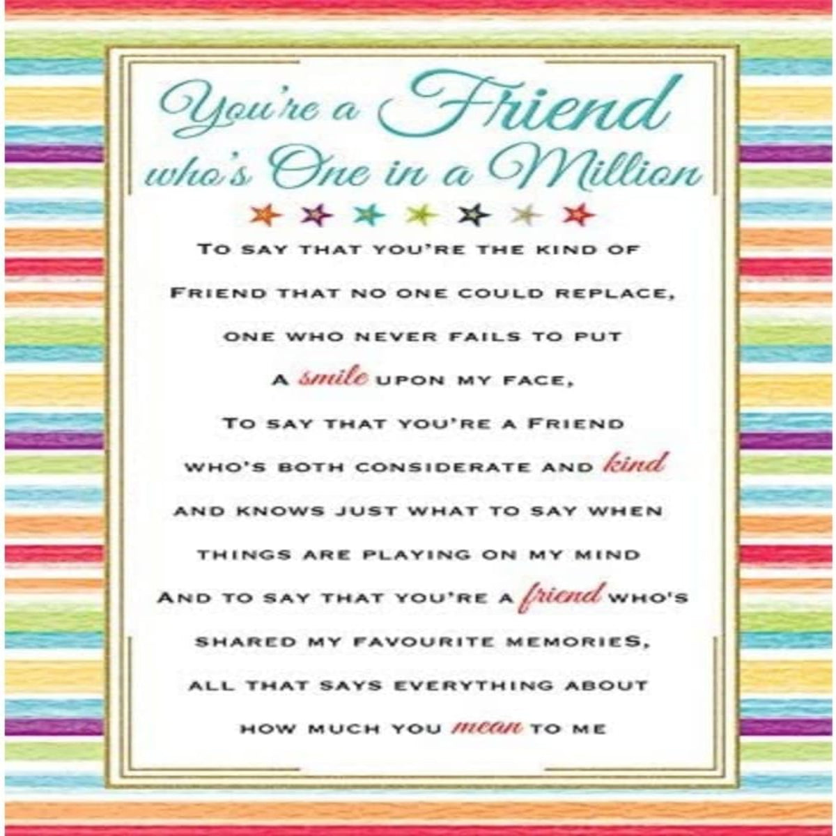 Regal Publishing Sentimental Birthday Card for Friend | Heartfelt Wishes Greeting Card    -    9  x  6 inches