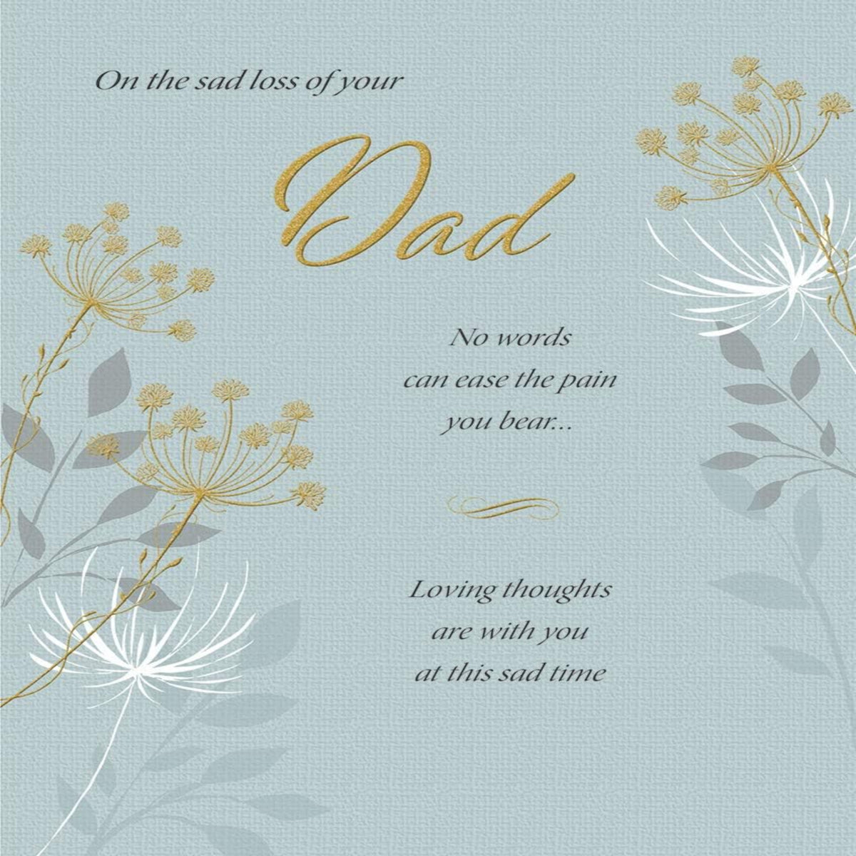 Regal Publishing Sympathy Card for Loss of Dad | Traditional Condolence Card  -   8 x 6 inches