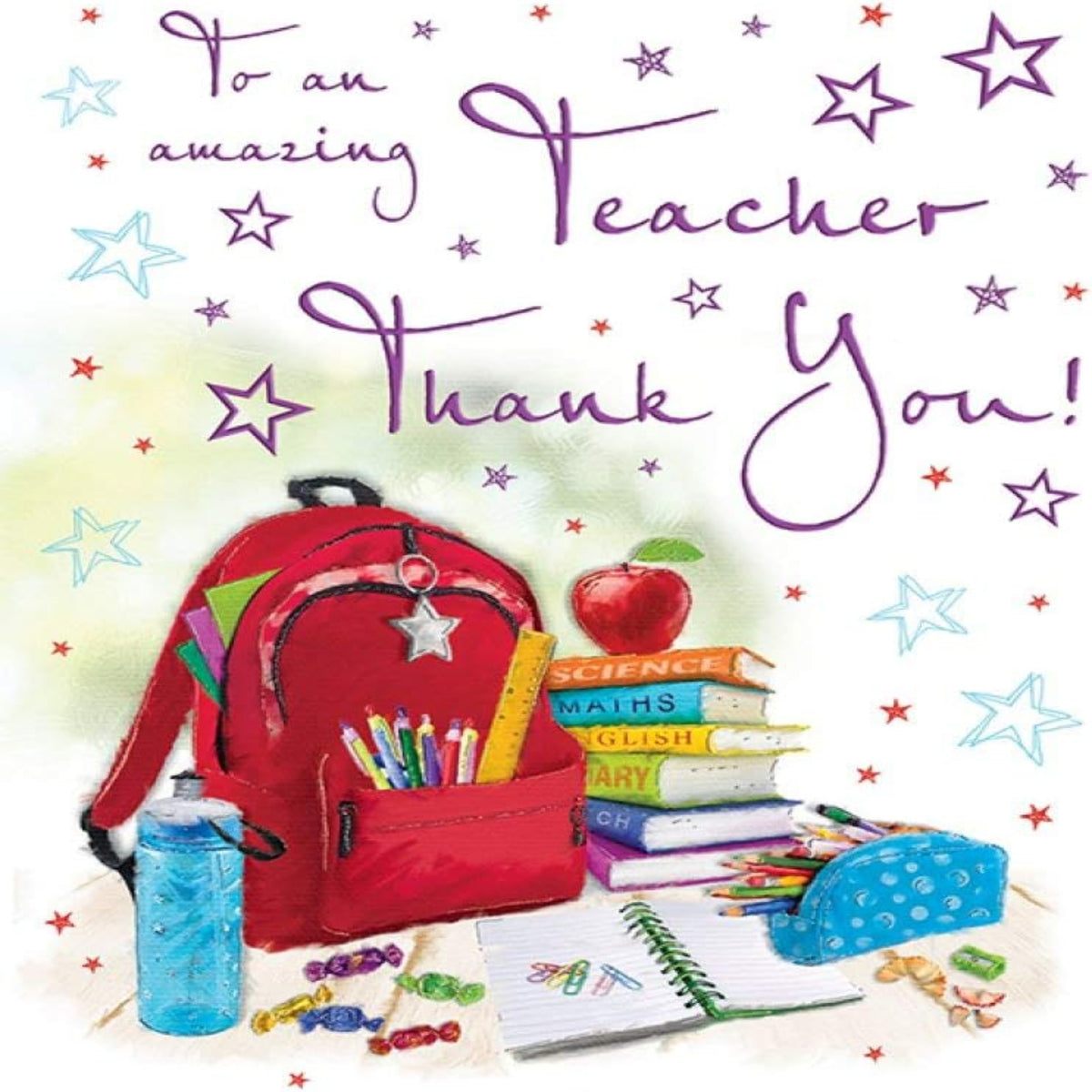 Regal Publishing Thank You Teacher Card  -   8  x  6 inches