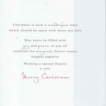 Regal Publishing Traditional Christmas Card to a Family   -   9 x 6 inches