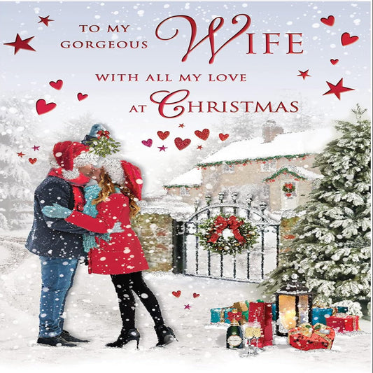 Regal Publishing Traditional Christmas Card for Wife -  9 x 6 inches