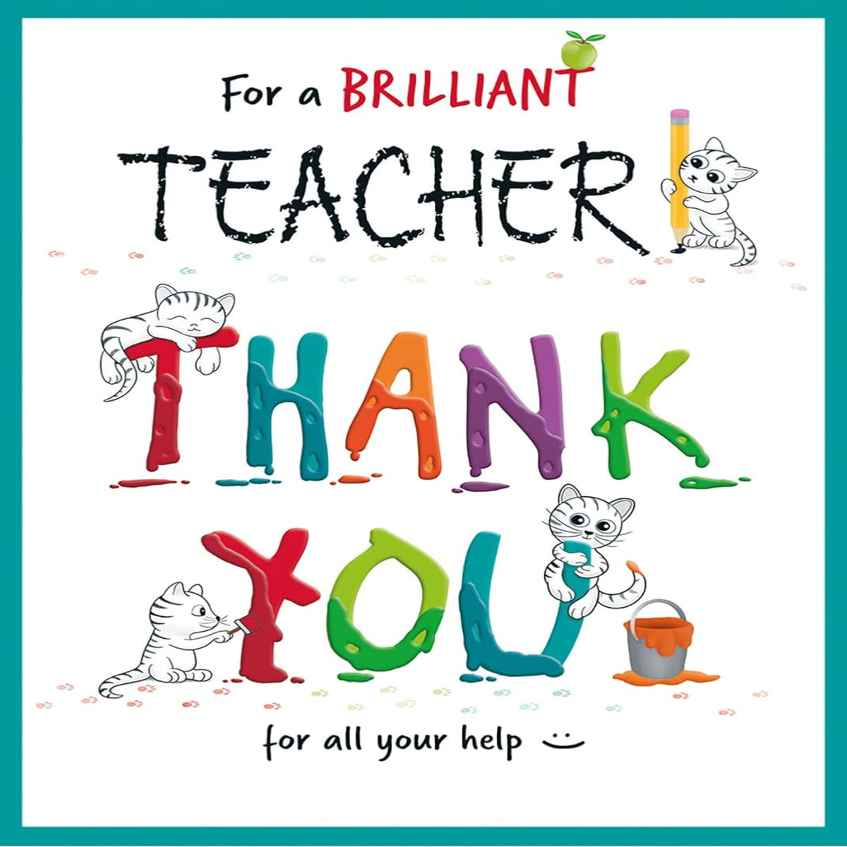 Thank You Teacher Card | Teacher Appreciation Card    -   Regal Publishing   -   8 x 6 inches