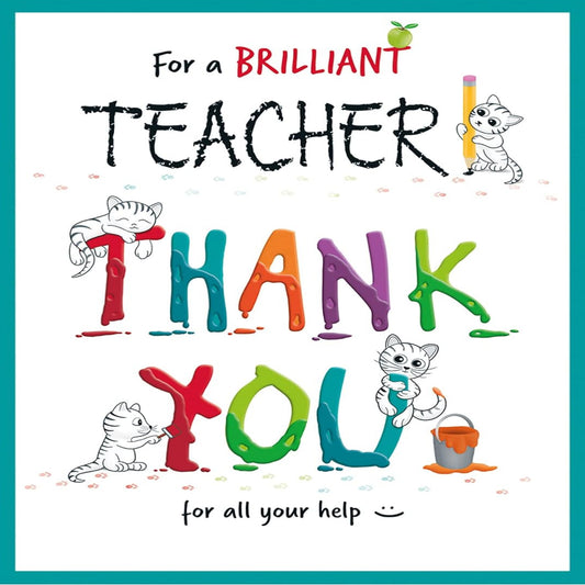 Thank You Teacher Card | Teacher Appreciation Card    -   Regal Publishing   -   8 x 6 inches