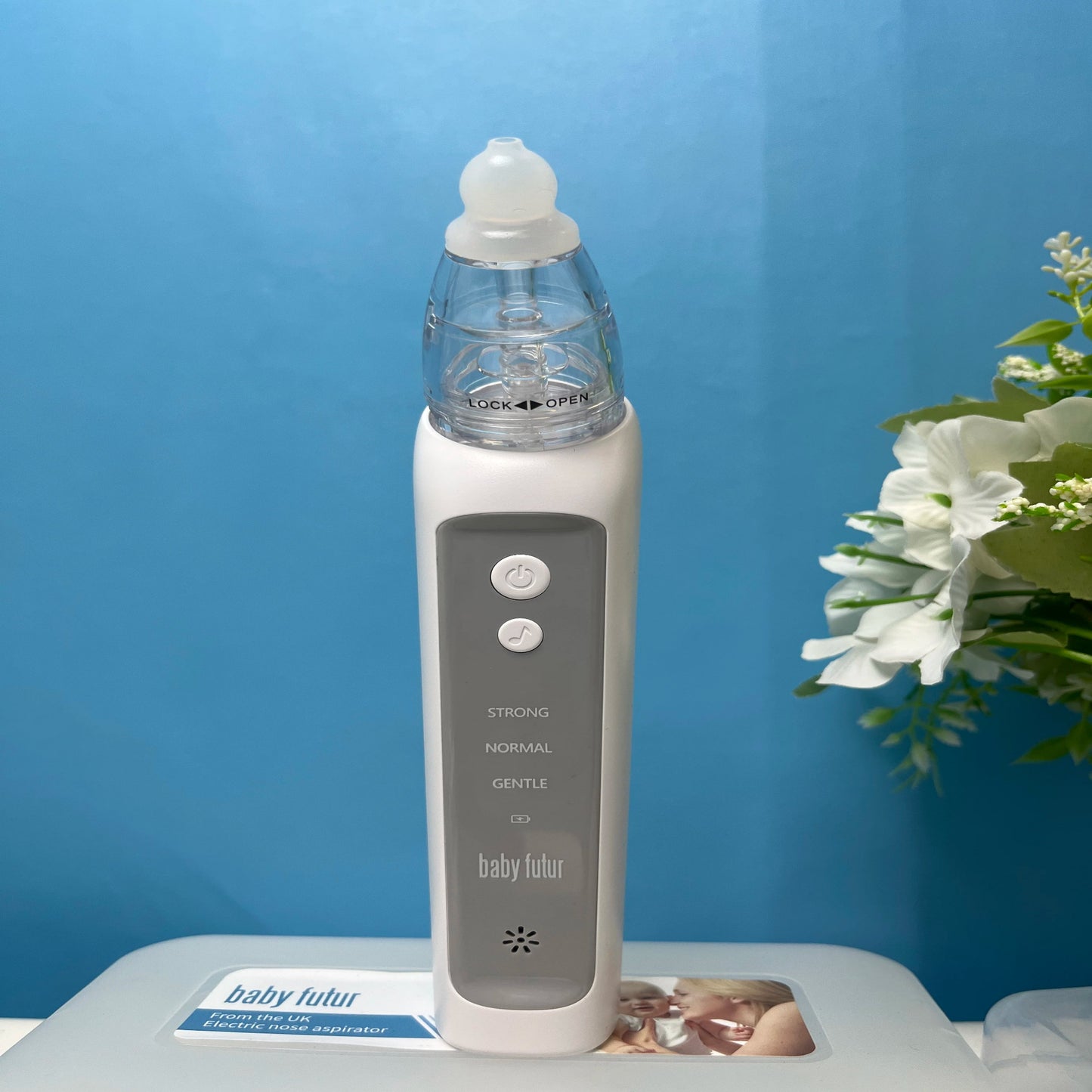 Electric Nasal Aspirator Rechargeable Automatic Nose Cleaner Soft Silicone Low Noise Soothing Music