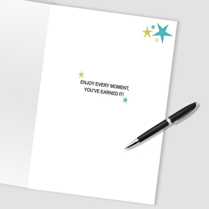 Second Nature Large Retirement Card   – “You Earned It” Group Signing Card  -  23cm  x  30cm  x  0.5cm