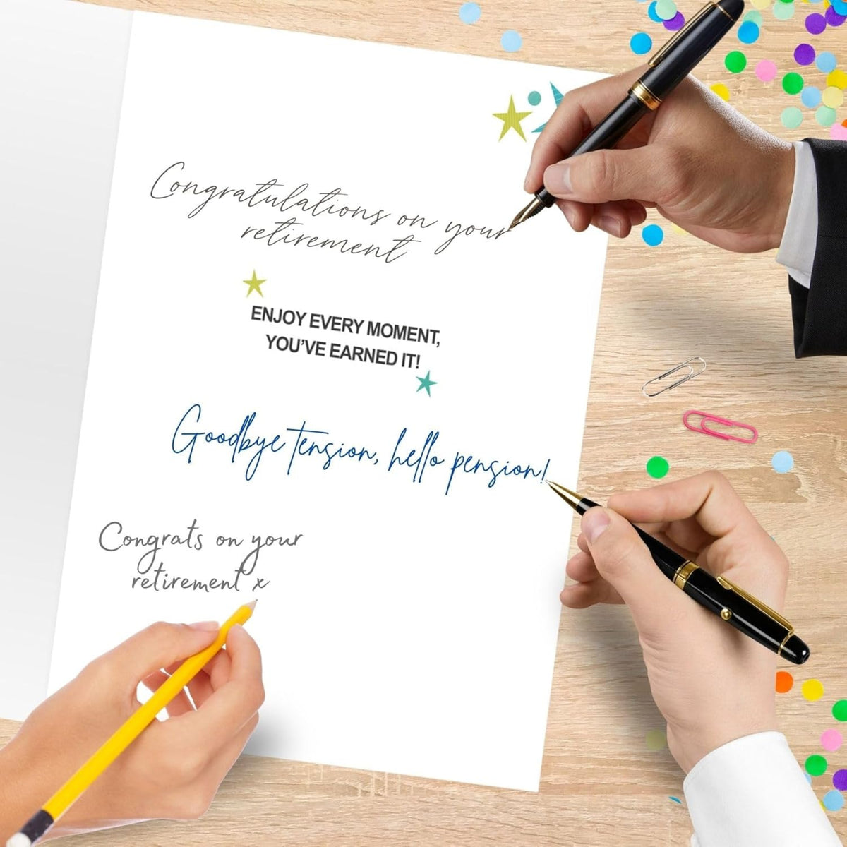 Second Nature Large Retirement Card   – “You Earned It” Group Signing Card  -  23cm  x  30cm  x  0.5cm