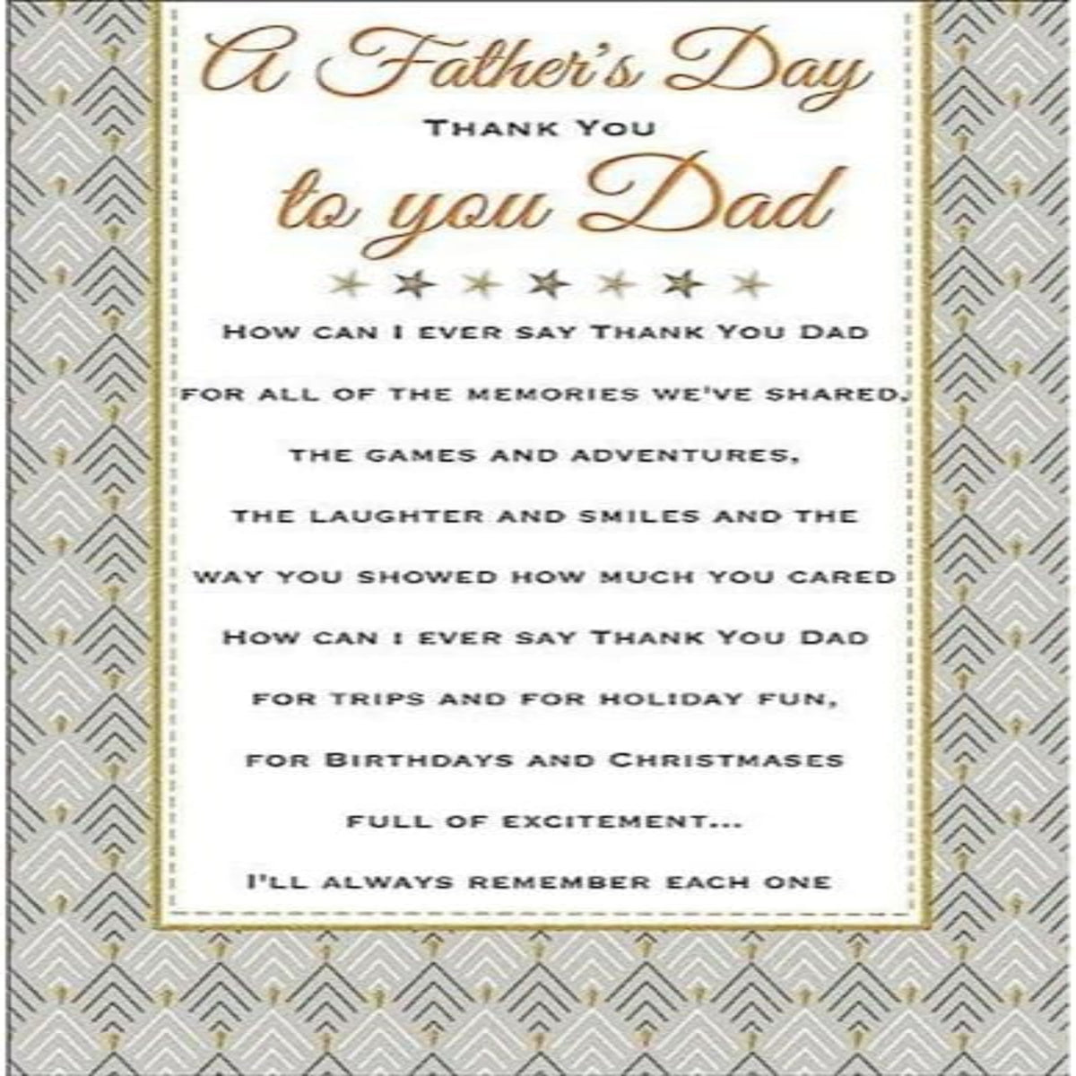 Sentimental Father's Day Card for Dad   -   Regal Publishing   -   9 x 6 inches