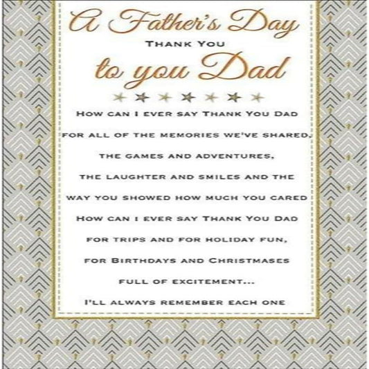 Sentimental Father's Day Card for Dad   -   Regal Publishing   -   9 x 6 inches