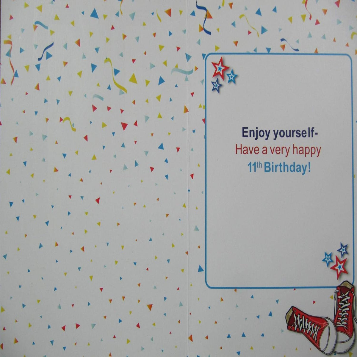 Simon Elvin 11th Birthday Card with Colourful Trainers  -  7.5  x  5.5 inches