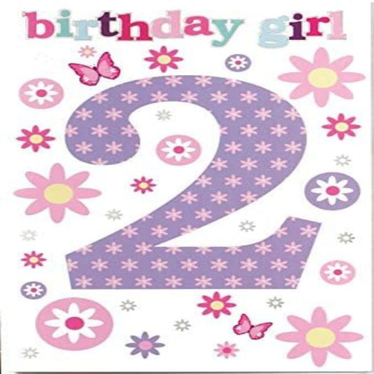 Simon Elvin Age 2 Birthday Card for Girl     –    Happy 2nd Birthday    -   7.5   x  5.1  inches