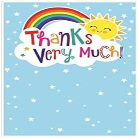 Simon Elvin Thank You Card with Stars & Rainbow   -   19.5   x   13.7cm