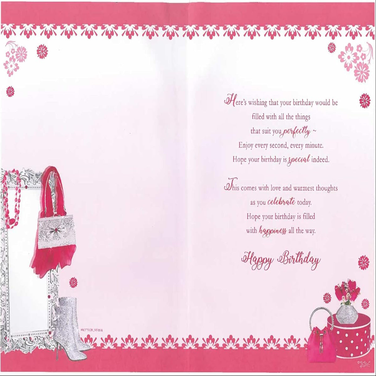 Sister Birthday Card with Keepsake  –  Xpress Yourself Greeting Card   - Gift Theme Design for Her   -  22.8 x 15.3 cm