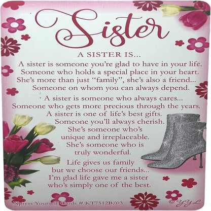 Sister Birthday Card with Keepsake  –  Xpress Yourself Greeting Card   - Gift Theme Design for Her   -  22.8 x 15.3 cm