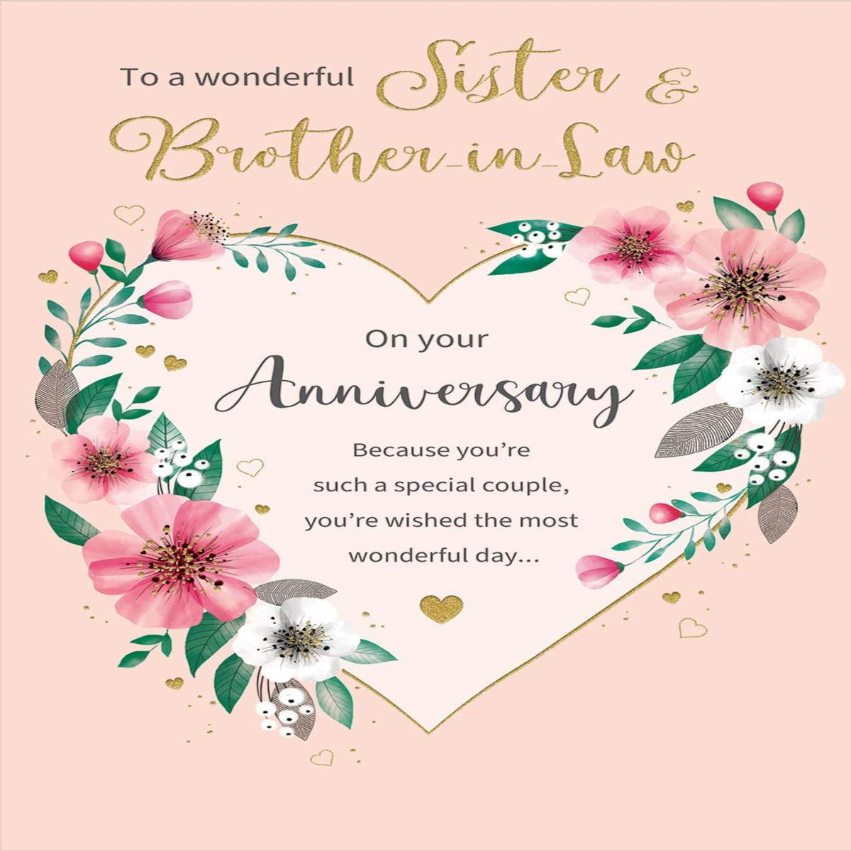 Sister & Brother-in-Law Anniversary Card  –   Regal Publishing   -   9  x  6 inches