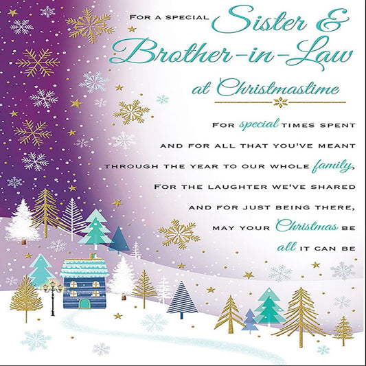 Sister & Brother-in-Law Christmas Card   –    Regal Publishing    -    9  x  6 inches