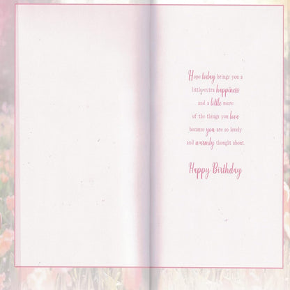 Sister-in-Law Birthday Card with Heartfelt Verse and Floral Design  -  9 x 6 inches