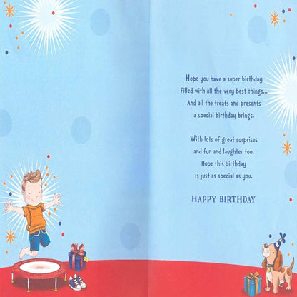 Son 6th Birthday Card with Badge & Envelope   -   22.8  x  15.3 cm