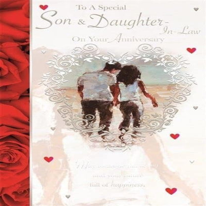 Son & Daughter-in-Law Anniversary Card   -  24  x 16cm