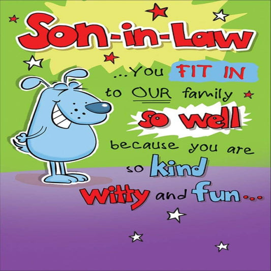 Son-in-Law Birthday Card   –    Colourful Piccadilly Greetings Card    -   9   x   6 inches