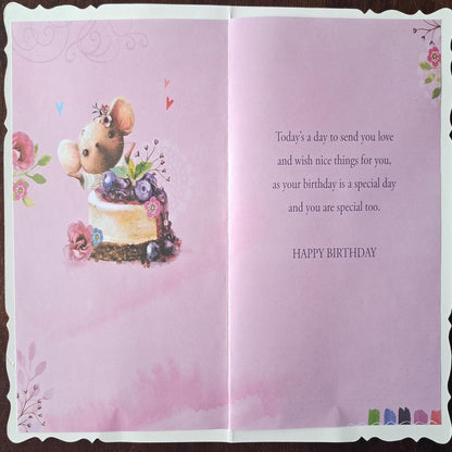 Sparkle With Happiness Open Birthday Card  -   19.5cm  x  13.5 cm