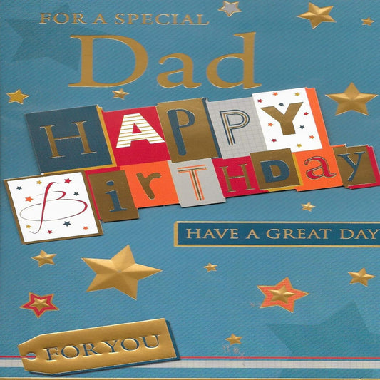 Special Dad Birthday Card   – Modern 3D   -   9 X 6 inches