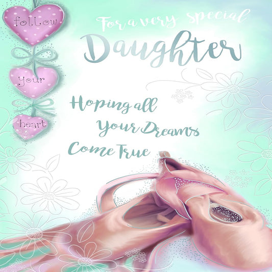 Special Days Daughter Birthday Card | Cute Ballerina Shoes Birthday Card    -    15.2 cm x 22.8 cm
