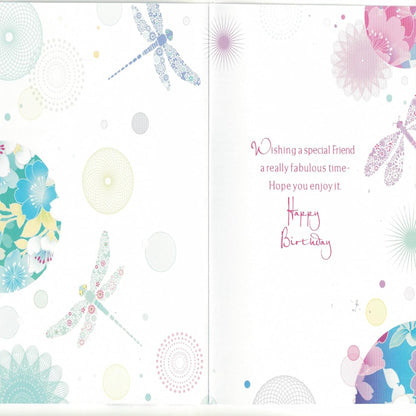 Special Friend Birthday Card   –   Butterfly Design with Heartfelt Message   -   8  x  5.5  inches