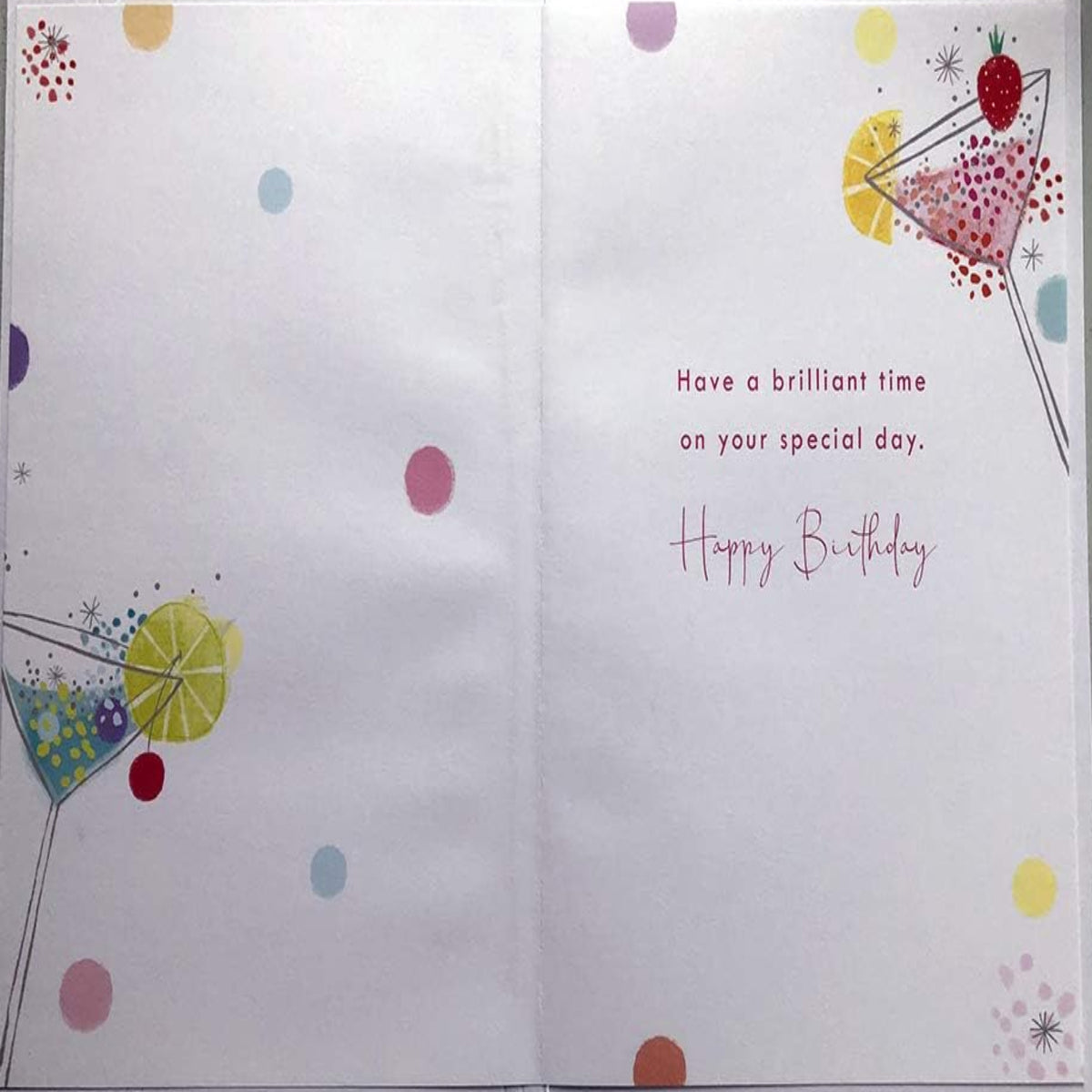 Special Friend Birthday Card Cocktail Glass Design    -   Lovely Verse  -   15.2cm   x   22.8cm