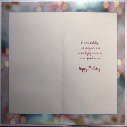 Special Friend Birthday Card   –   Tea Cup Design with Birthday    -    Lovely Verse   -   15.2cm  x  22.8cm