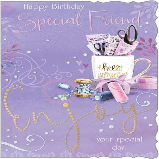 Special Friend Birthday Card   –   Happy Birthday Wishes  -  19.5cm   x   13.5 cm