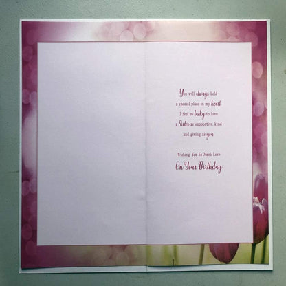 Special Sister Birthday Card – Tulips Sentiment Card with Verse  -  15.2cm  x  22.8cm