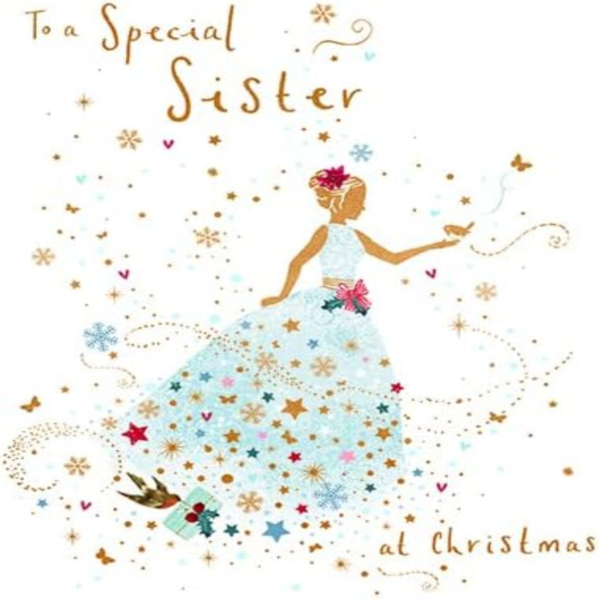 Special Sister Christmas Card | Traditional Xmas Greeting Card  -  153mm x 176mm