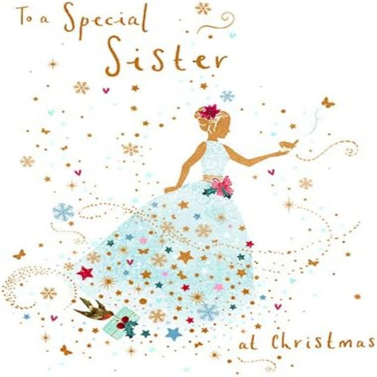 Special Sister Christmas Card | Traditional Xmas Greeting Card  -  153mm x 176mm