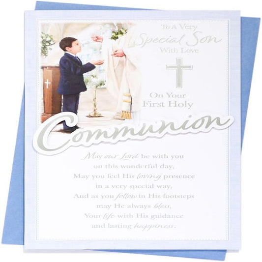 Special Son First Holy Communion Card for Boy  -  153  x  229mm