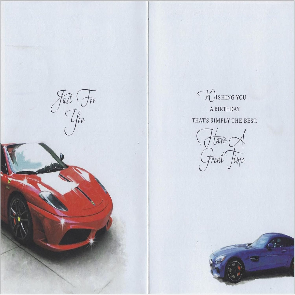 Sport Car Birthday Card for Him | Happy Birthday Card for Men   -   7.5  x  5.25 inches