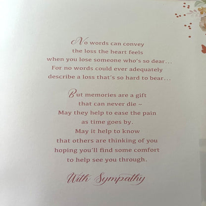 Sympathy Card for Loss of Daughter Floral   -   15  x  23 cm